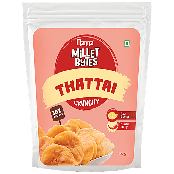 Buy Manna Millet Bytes Thattai Real Butter & Guntur Chilly, Crunchy