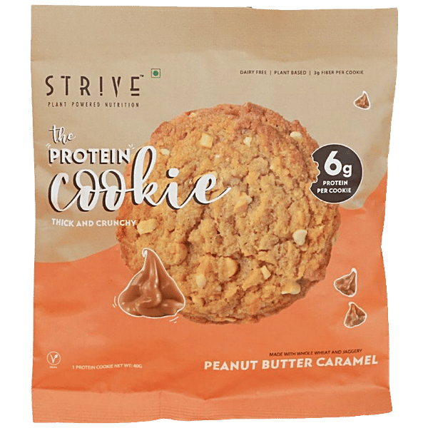 Buy STRIVE Protein Cookies Peanut Butter Caramel, Vegan, PlantBased