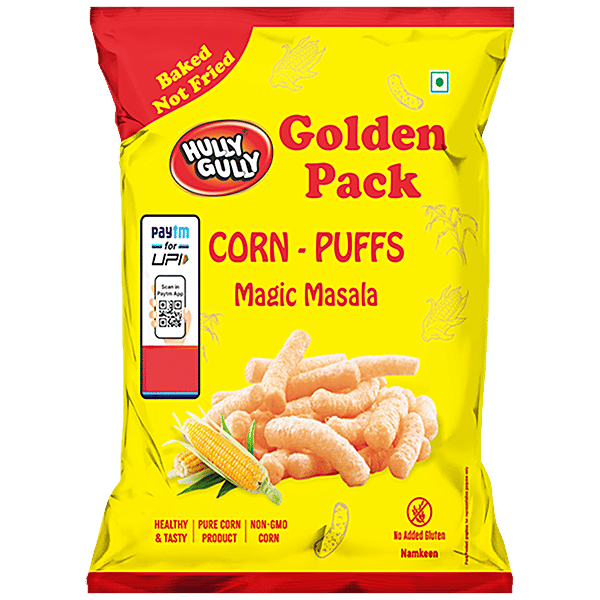 Buy Hully Gully CornPuffs Magic Masala, Baked, Golden Pack Online at