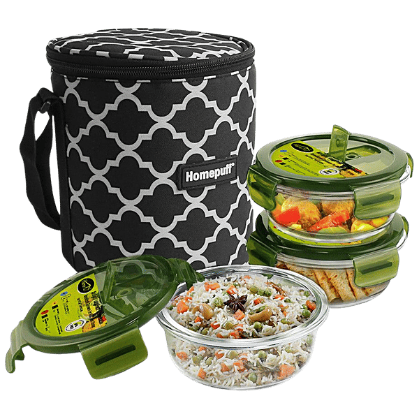 Buy Home Puff Borosilicate Glass Lunch Box For Office Airtight Leak