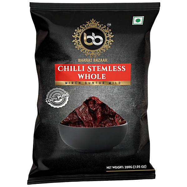 Buy Bharat Bazaar Chilli Stemless Whole Mild, No Added Colours