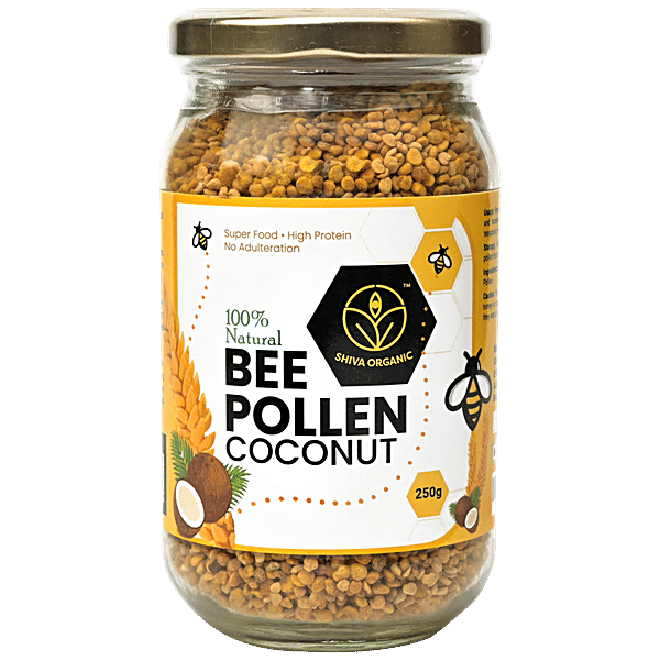 Buy SHIVA ORGANIC Bee Pollen Coconut, 100 Pure, Natural, Plant Based