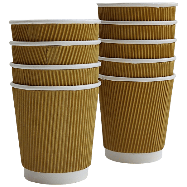 Buy Paricott Paper Cup Rippled, Buff, Ecofriendly, Biodegradable