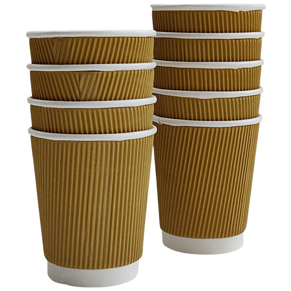 Buy Paricott Paper Cup Rippled, Buff, Ecofriendly, Biodegradable