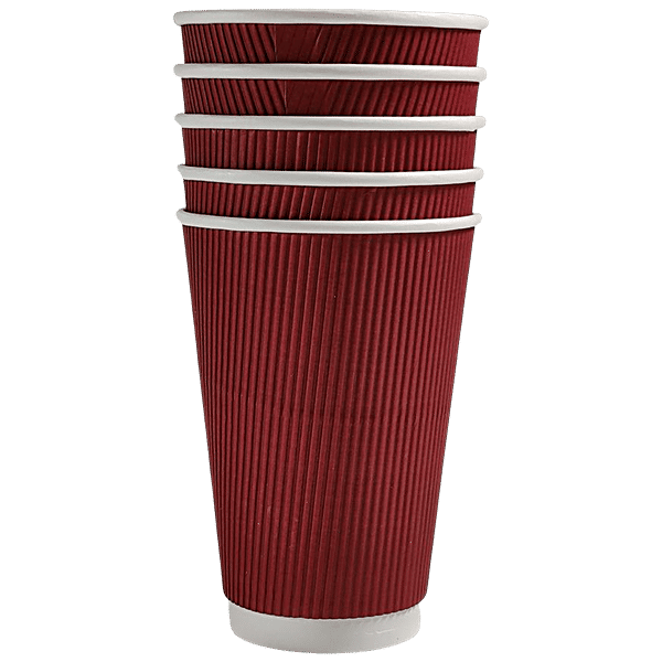Buy Paricott Paper Cup - Rippled, Maroon, Eco-friendly, Biodegradable ...