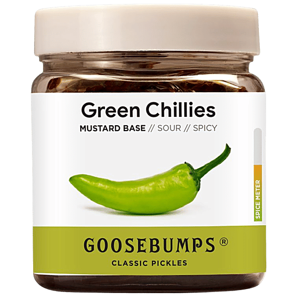 Buy Goosebumps Green Chillies Classic Pickle Mustard Base, Sour