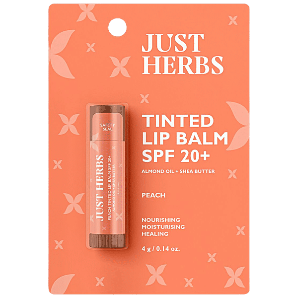 Buy Just Herbs Tinted Lip Balm With SPF 20+, Almond Oil, Shea Butter