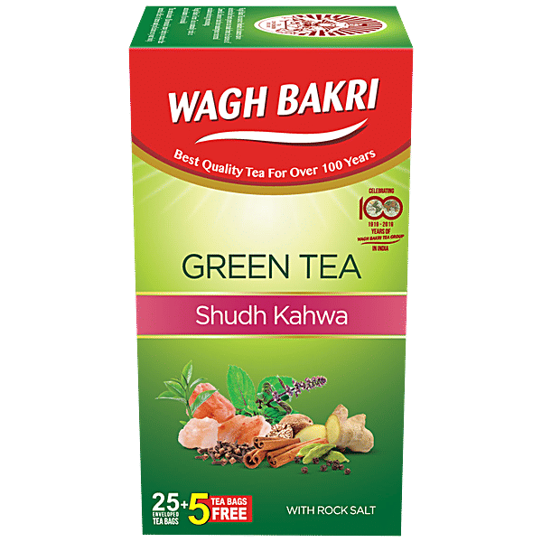 Buy Wagh Bakri Green Tea Shudh Kahwa, With Rock Salt Online at Best