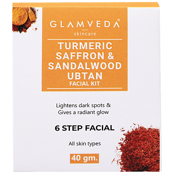 Buy Glamveda Turmeric Saffron & Sandalwood Ubtan Facial Kit Lightens
