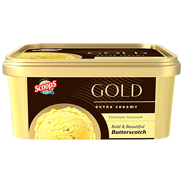 Buy Scoops Gold Butterscotch Ice Cream Premium, Extra Creamy, Bold