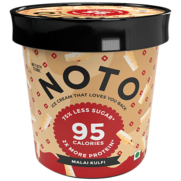 Buy Noto Ice Cream Malai Kulfi Ice Cream 75 Less Sugar, 2X Protein