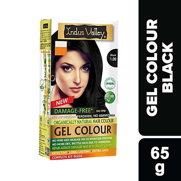 Buy Indus Valley Organically Natural Gel Hair Colour Trial Pack Black