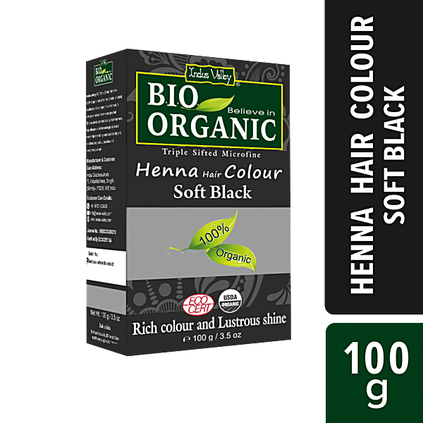 Buy Indus Valley Bio Organic Henna Hair Colour Soft Black, Triple