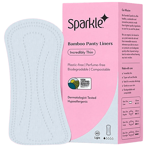 Buy Sparkle Bamboo Panty Liners Incredibly Thin, Super Soft