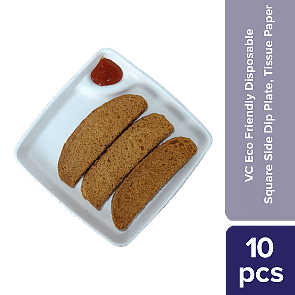 Buy VC Eco Friendly Disposable Square Side Dip Plate Online at Best