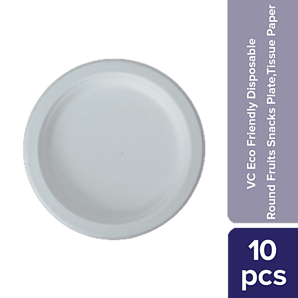 Buy VC Eco Friendly Disposable Round Fruits/Snacks Plate Online at Best