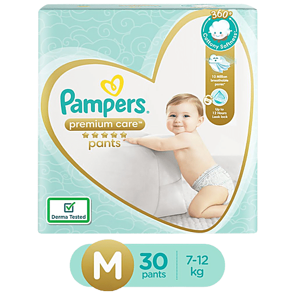 Pampers Premium Care Diaper Pants - Medium Size, 7-12 kg, 30 pcs