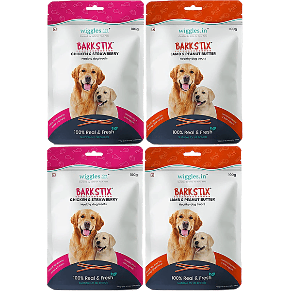 Buy Wiggles.in Barkstix Chicken & Strawberry + Lamb & Peanut Butter Dog