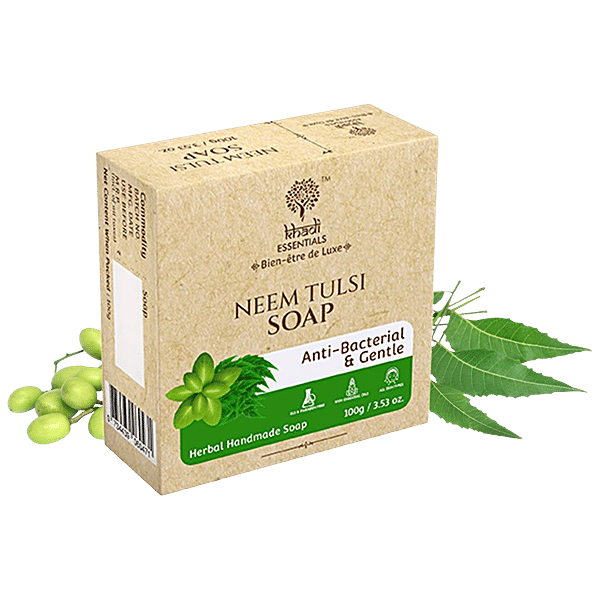 Buy Khadi Essentials Neem & Tulsi Herbal Handmade Soap AntiBacterial