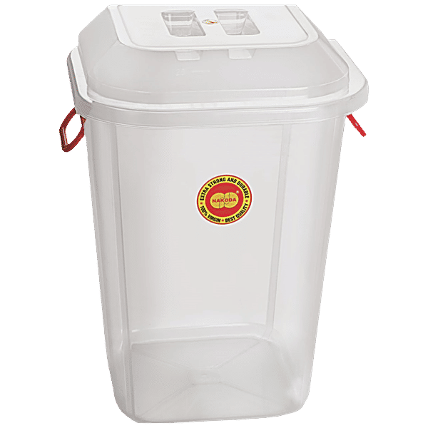Buy Nakoda Modern Heavy Duty Square Storage & Carry Bucket With Lid, Transparent Online at