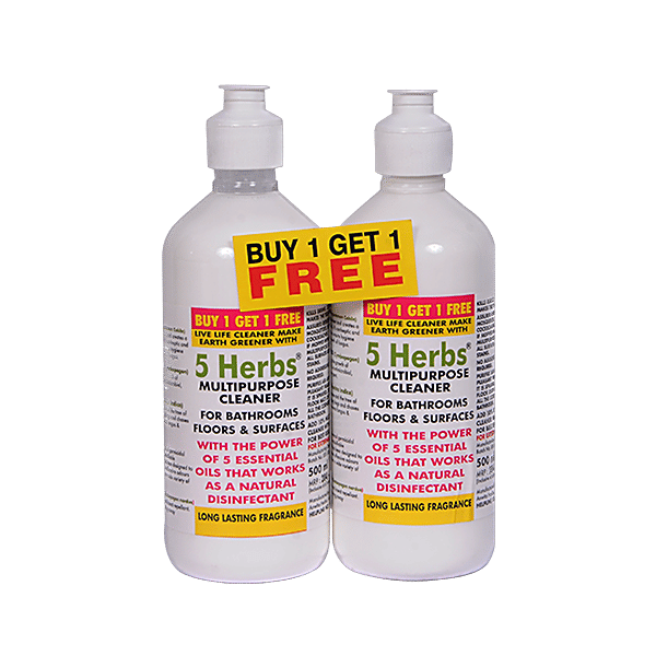 Buy 5 Herbs Multipurpose Cleaner Patchouli, Lemongrass, Citronella, Neem & Pine For Germsfree