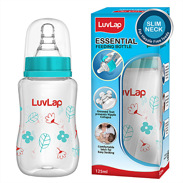 Buy LuvLap Plastic Feeding Bottle Flower Design, Assorted Colour