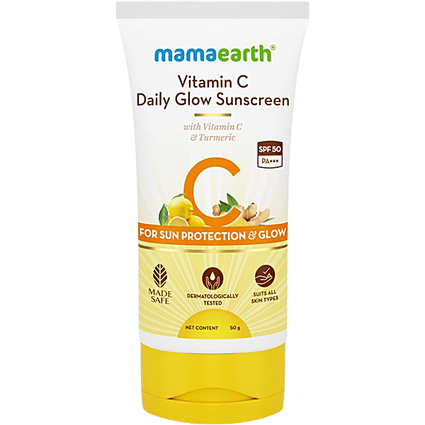 Buy Mamaearth Vitamin C Daily Glow Sunscreen SPF 50 PA+++, With