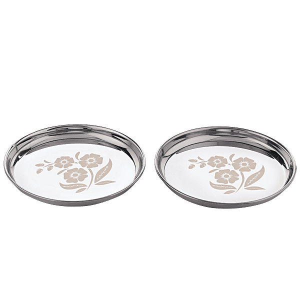 Buy Kitchen Essentials Stainless Steel Bidding Thali No 12, Laser