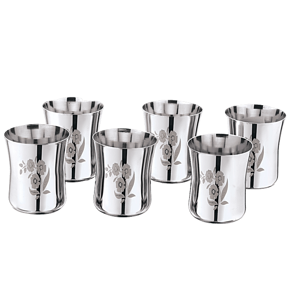 Buy Kitchen Essentials Stainless Steel Damru Glass No.7, Laser
