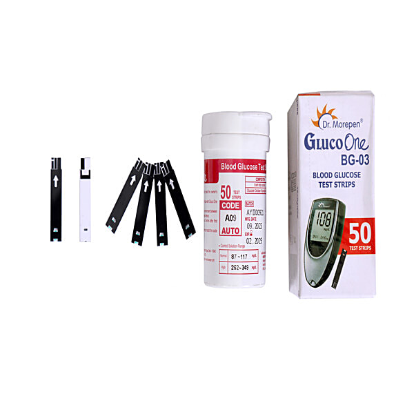 Buy Dr. Morepen Gluco One BG03 Blood Glucose TEST Strips, 50 Test