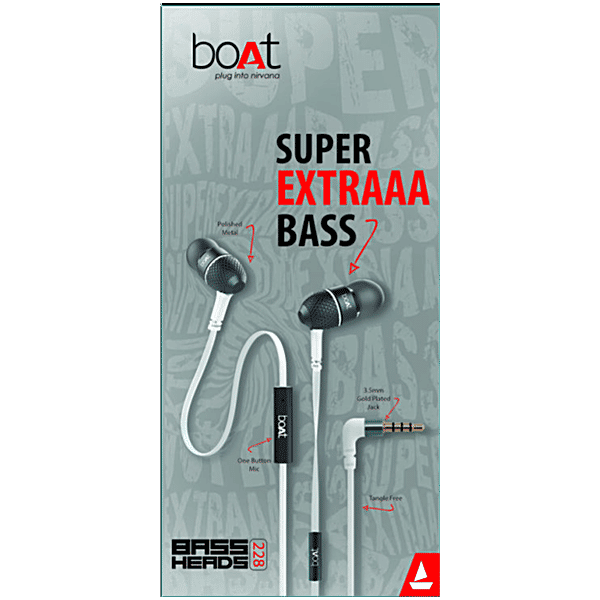Buy boAt Bassheads 228 Inear Headphones Frosty White Online at Best