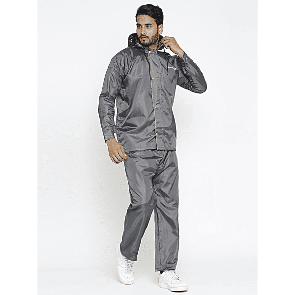 Buy Zeel Rain Jacket Suit with Pant & Hood, Water Proof, Eco Grey, XXL