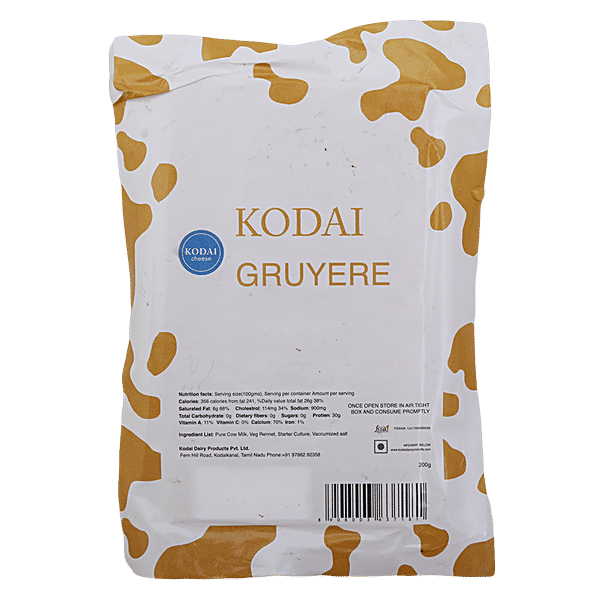 Buy Kodai Dairy Farms Cheese Gruyere 200 Gm Online at the Best Price of