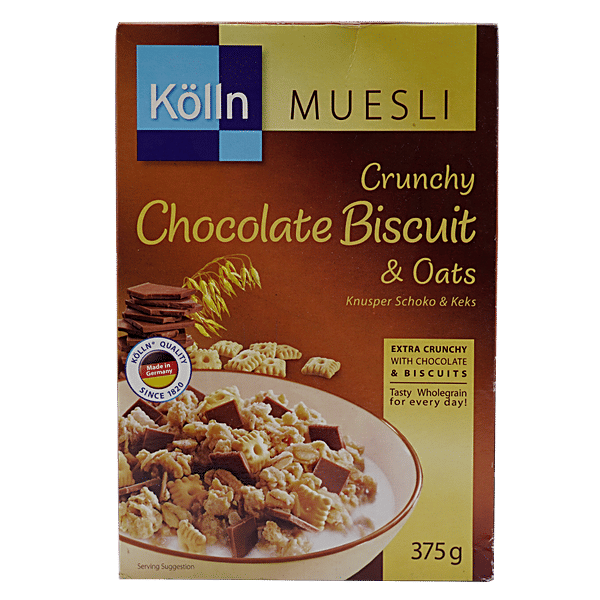 Buy Kolln Muesli Crunchy Chocolate Biscuits & Oats 375 gm Carton