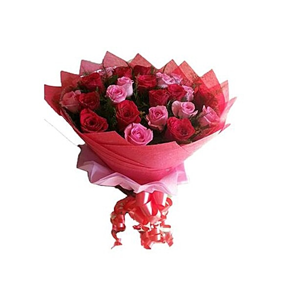 Buy Blooms and Bouquets Worli Flower Bouquet 40 Pink & Red Roses
