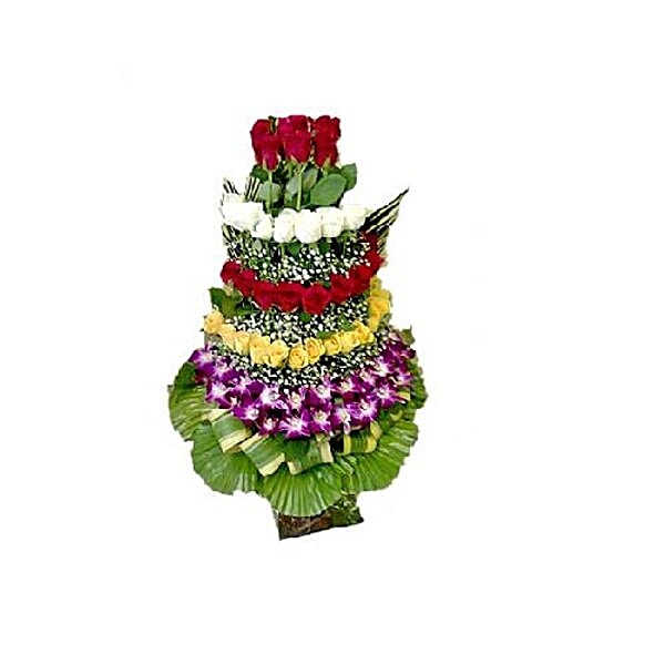 Buy Blooms And Bouquets Malad Flower Bouquet Rose Tower 1 Pc Online at