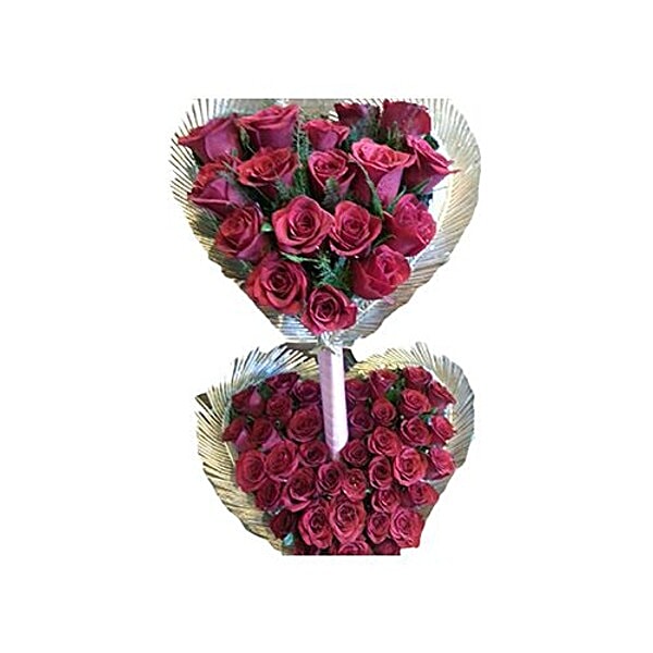 Buy Blooms and Bouquets Worli Flower Bouquet Heart Shaped Double