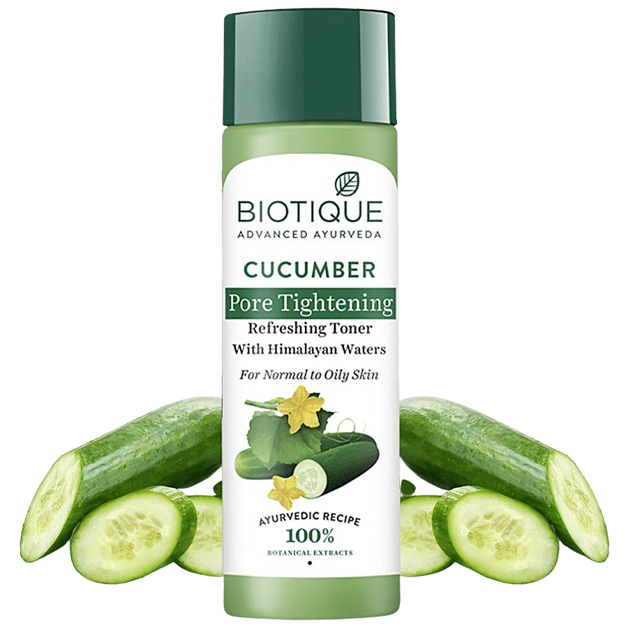 Buy BIOTIQUE Bio Cucumber - Pore Tightning Freshne With Himalayan Waters For Normal To Skin 120 ml Carton Online at Best Price picture