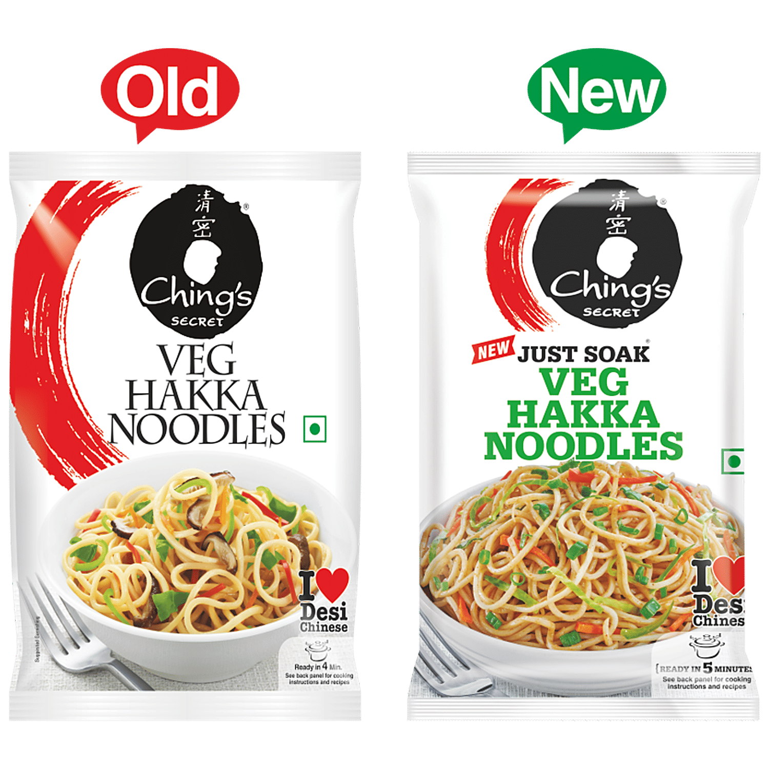 Ching'S Secret Just Soak Whole Wheat Hakka Noodles, 98 Atta, 600 G