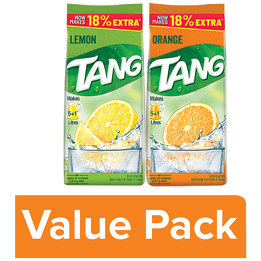 Buy Tang Instant Drink Mix - Orange 500 Gm + Lemon 500 Gm Combo (2 Items)  Online at Best Price. of Rs 300 - bigbasket