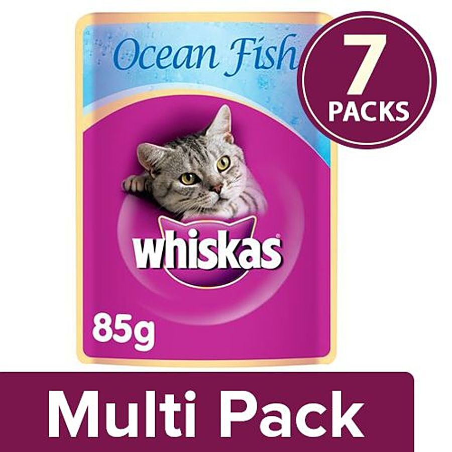 Buy Whiskas Wet cat Food - Ocean Fish for Adult cats, +1 year Online at  Best Price of Rs null - bigbasket