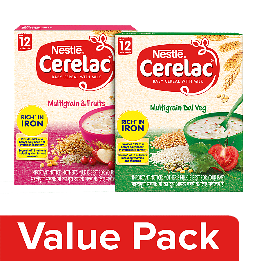 Milk,　Online　Cereal　Price　12　Cerelac　From　Multigrain　(300G　Best　Fruits+Dal　at　Veg　Nestle　Buy　bigbasket　Rs　644　Baby　Months)　With　of