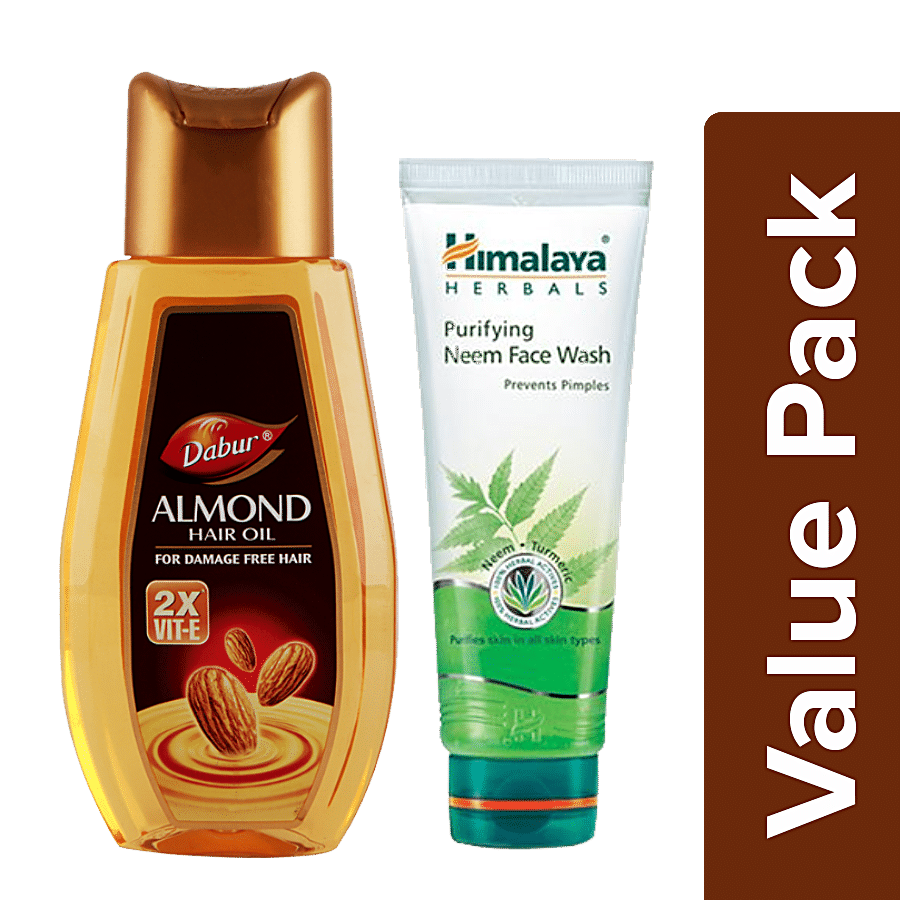 Buy Bb Combo Dabur Almond Hair Oil 500 Ml Himalaya Purifying Neem Face Wash 150 Ml Online At Best Price Bigbasket