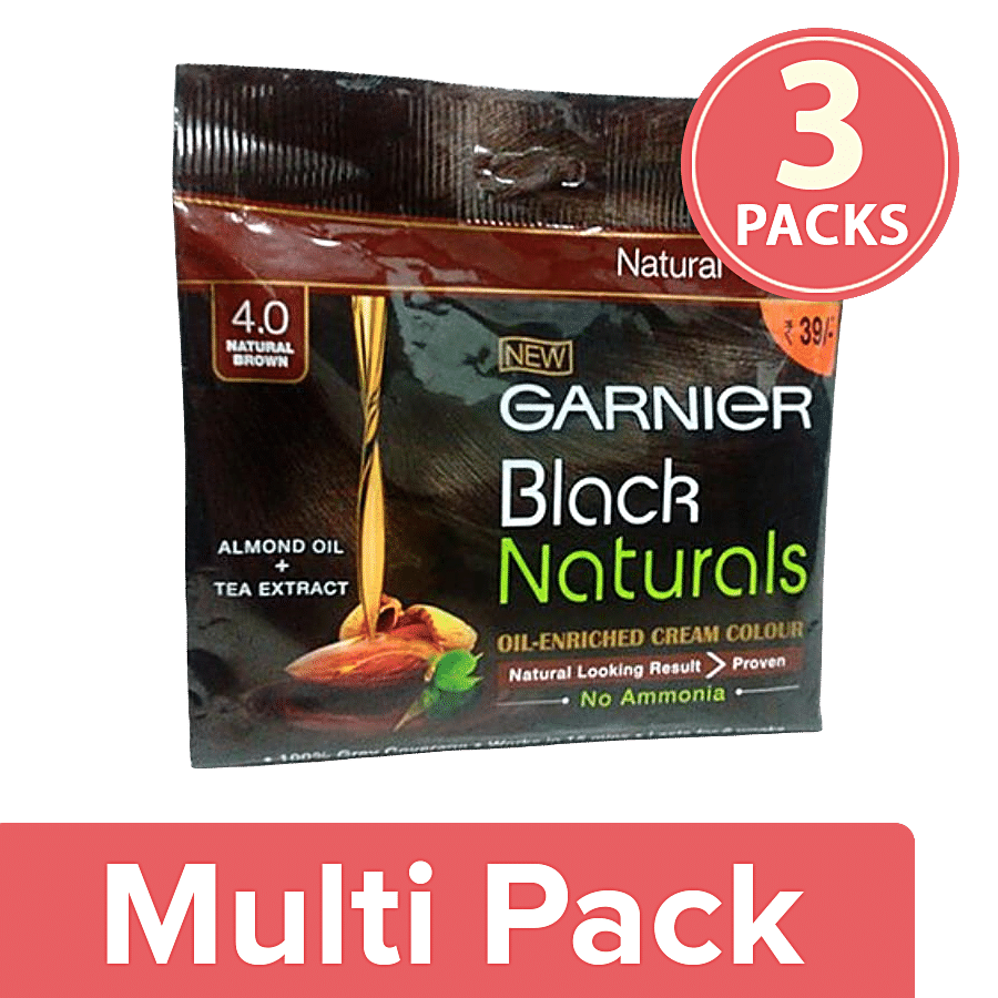 Buy Garnier Black Naturals Hair Colour Shade - 4 Natural Brown 1 pc Online  at Best Price of Rs 540 - bigbasket
