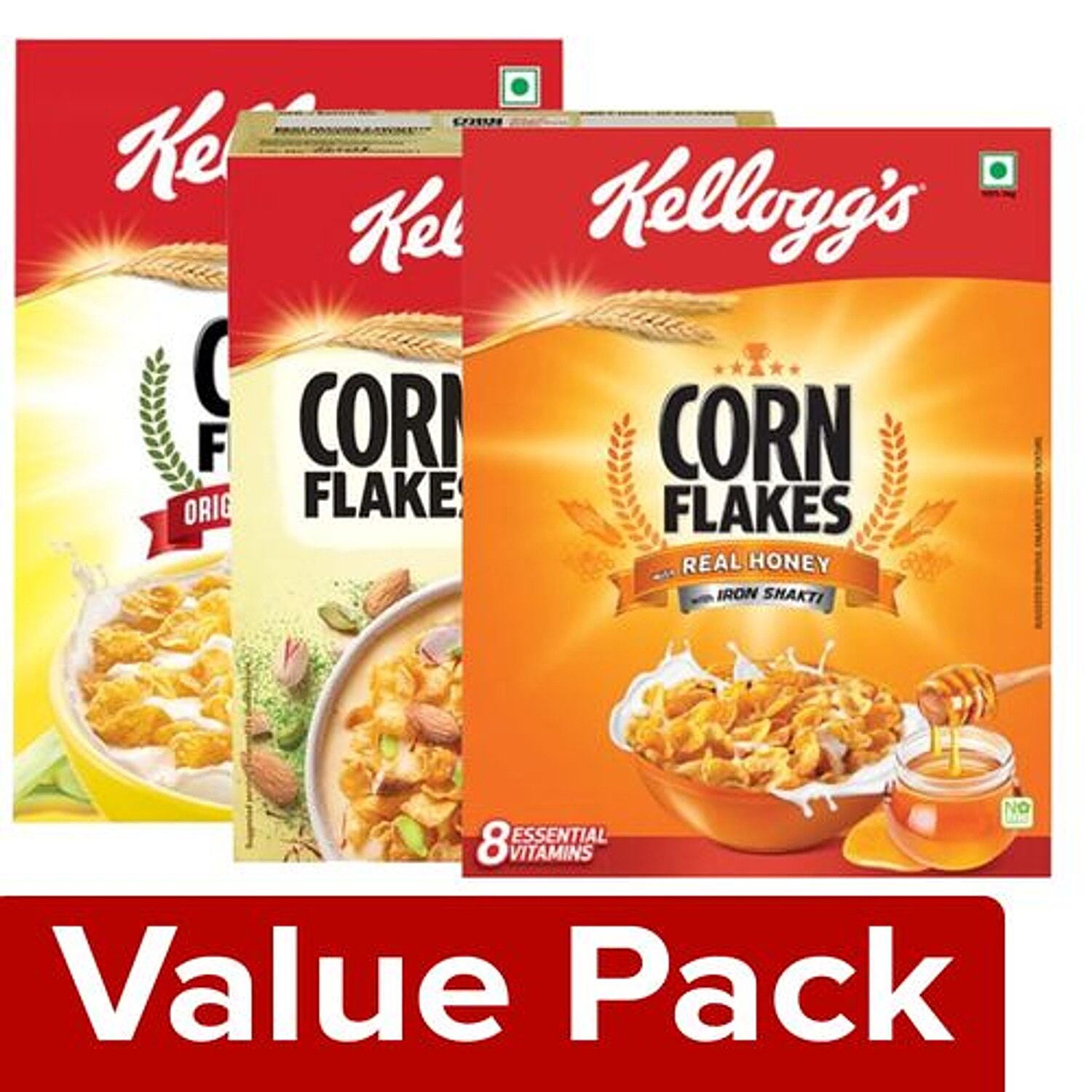 Buy Kelloggs Corn Flakes 100g Cornflakes Kesar Pista Badam 1g Honey Crunch Cornflakes 125g Online At Best Price Bigbasket