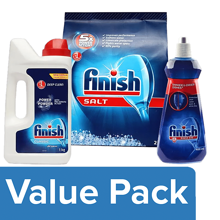 Finish Dishwasher Salt 2KG Pack of 2