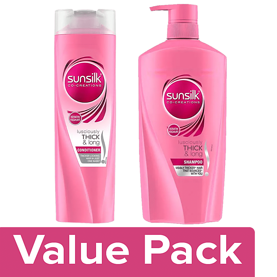 Buy Sunsilk Lusciously Thick & Long - Shampoo 650 ml + Conditioner 340 ml  Online at Best Price of Rs 950 - bigbasket
