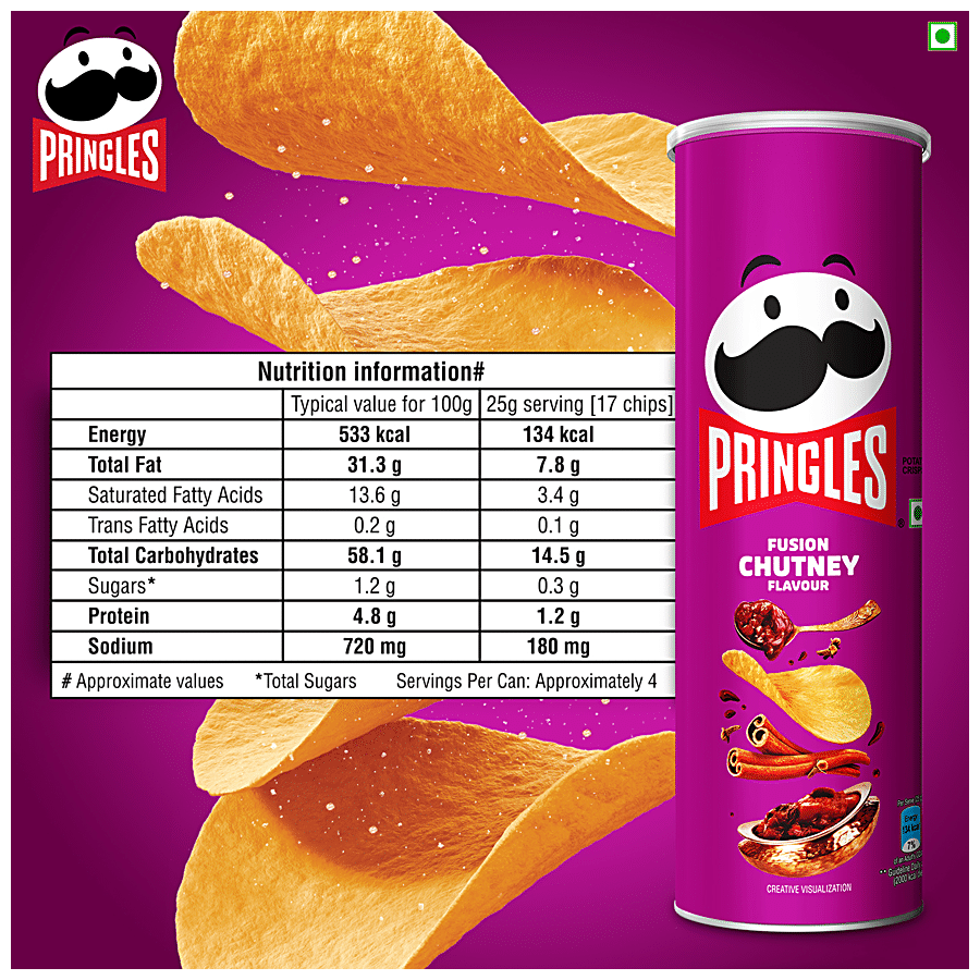 Buy Pringles Potato Chips - Fusion Chutney Flavoured, Crunchy 