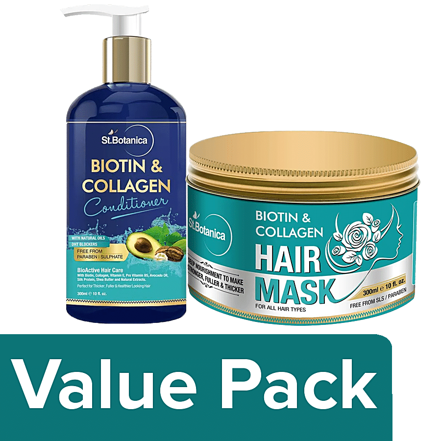Buy StBotanica Biotin & Collagen (Strenghtening Hair Mask + Hair Conditioner),  300ml Online at Best Price of Rs 1948 - bigbasket