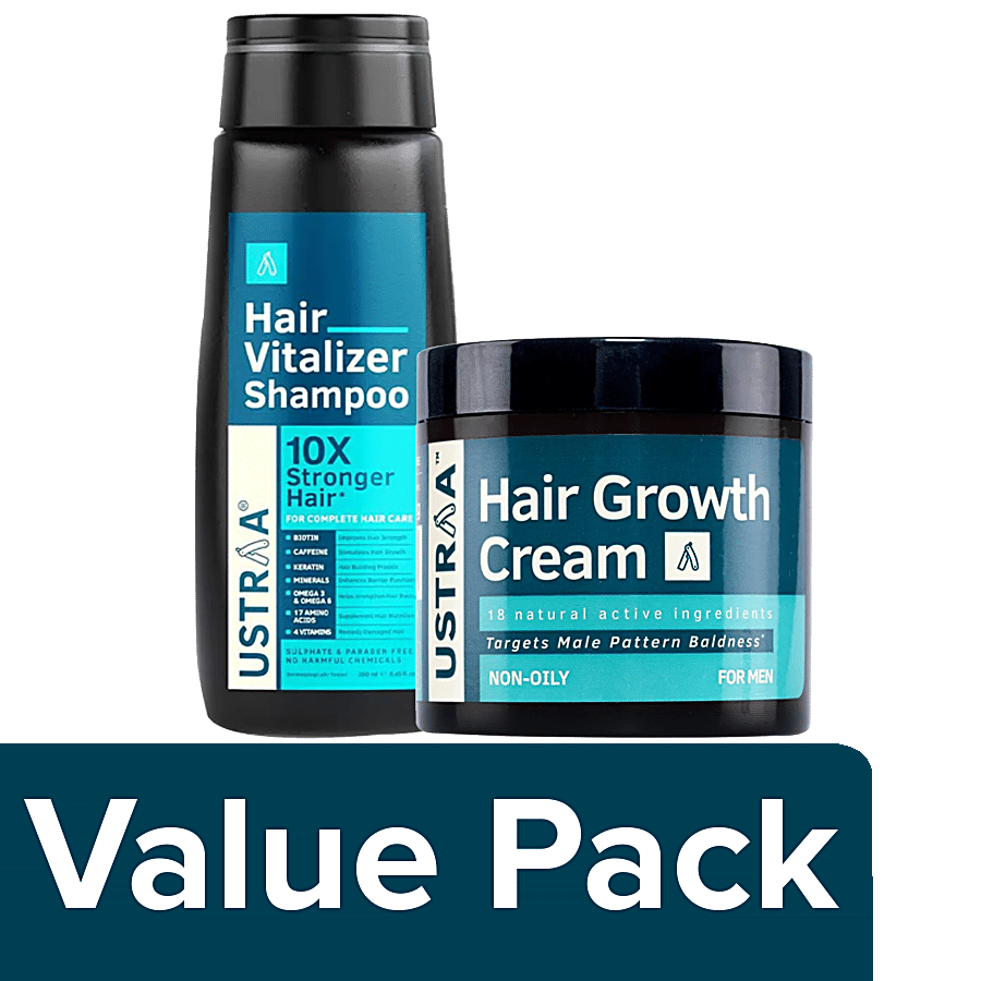Buy Ustraa Hair Vitalizer Shampoo, 250 ml + Hair Growth Cream, 100 g Online  at Best Price of Rs  - bigbasket